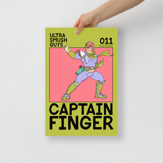 011: Captain Finger - 12 in. x 18 in. - Ultra Smush Guys